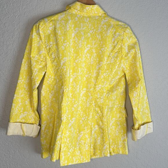 CAbi Jacket Daisy Yellow Floral Preppy Nautical Yacht Country Club Vacation - Picture 6 of 8